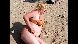 mature woman on the beach